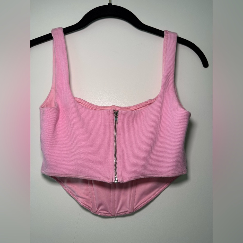 Princess Polly Blush Ribbed Top - Picture 3 of 3